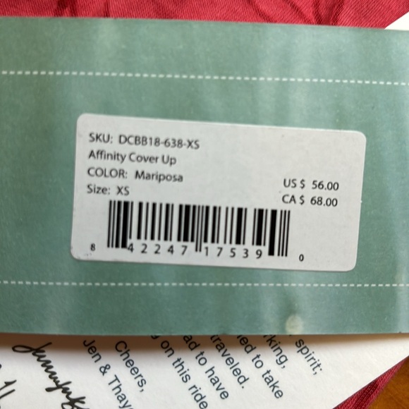 New! CARVE DESIGNS XS Mariposa Affinity Cover Up Pattern Tank Top Tear Drop Cut - Picture 7 of 7